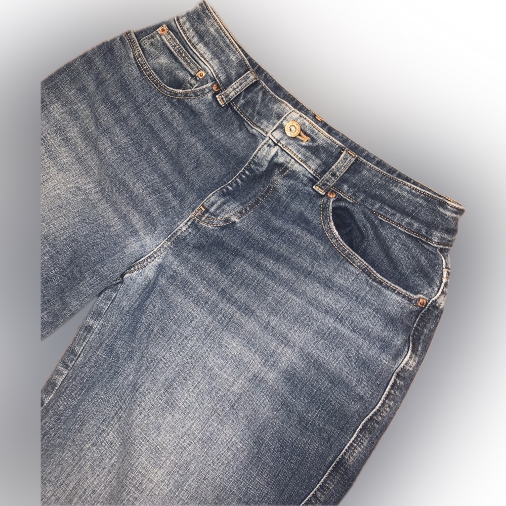 Talbots Raw Edge Released Hem Frayed Straight High Waist Ventura Ankle Jeans 2 - Picture 5 of 11